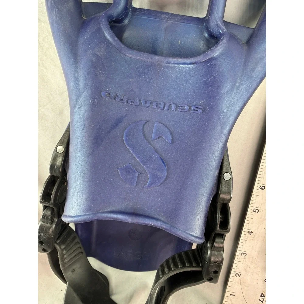 Scubapro Twin Jet Blue Open Heel Split Fins Large Nature's Wing Scuba Diving USA